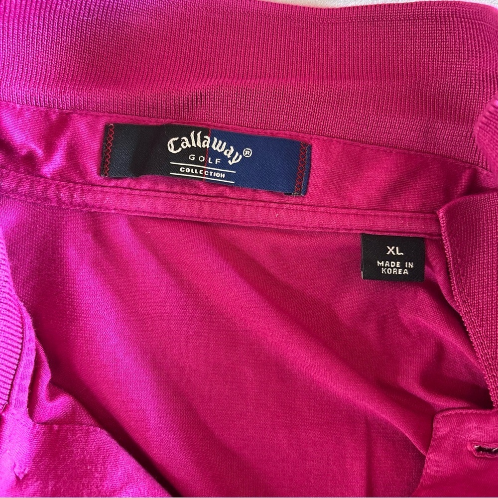 Callaway Golf Collection XL Mens Polo Shirt Rasberry 100% Fine Cotton - Picture 3 of 8